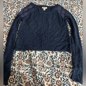 navy blue knit sweater